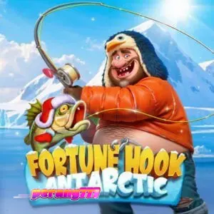 Tampilan visual slot Fortune Hook Antarctic dengan tema memancing di kutub